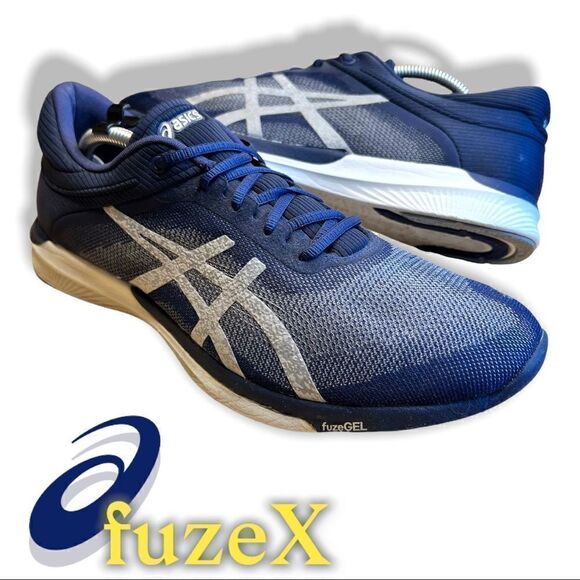Asics FuzeX Rush Mens Running Trainers 10.5 Navy Blue T718N MSRP $139